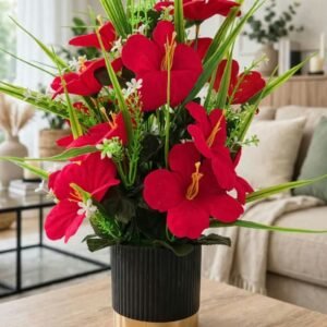 Artificial Red Hibiscus Plant