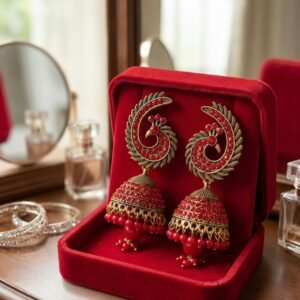 Antique Stone Studded Jhumka Earrings