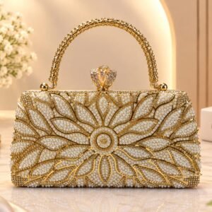 Golden Elegant Bridal Clutch Bag